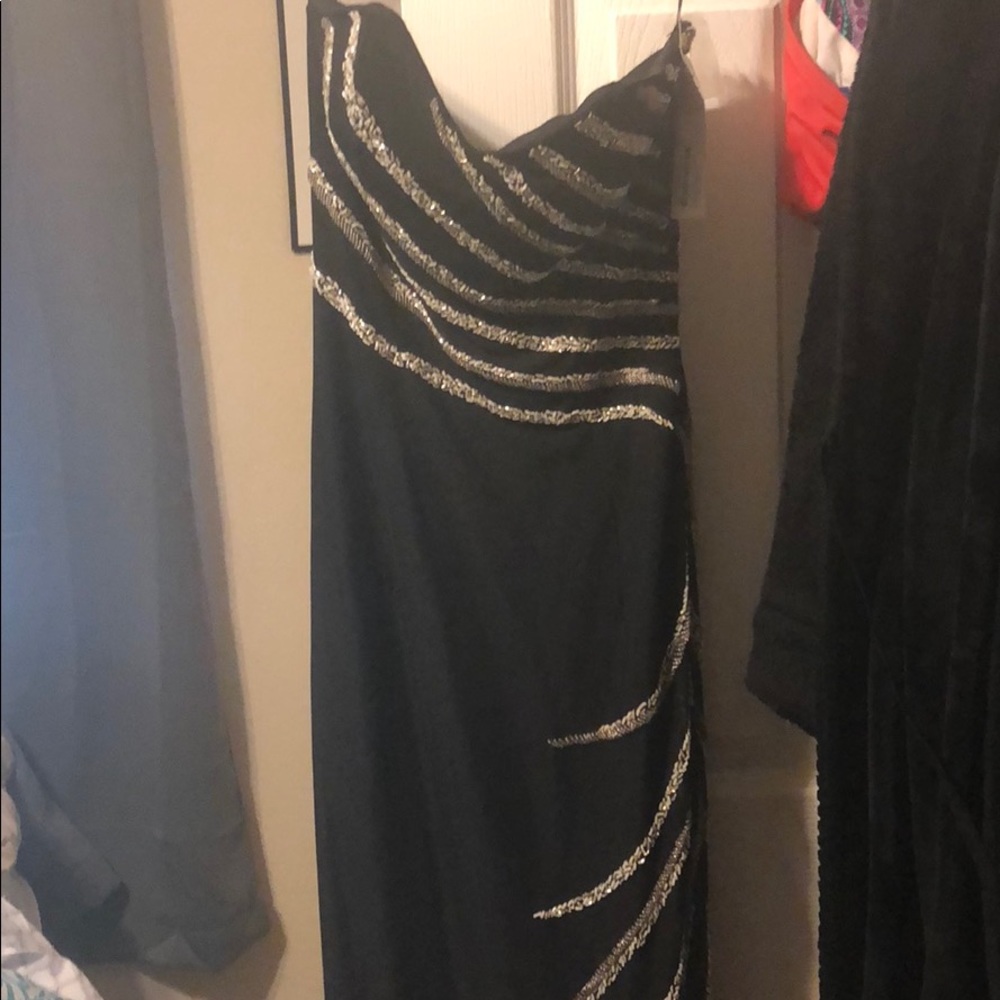 Black hand beaded dress